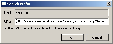 The TweakUI interface > Internet Explorer > Search > Create > weather